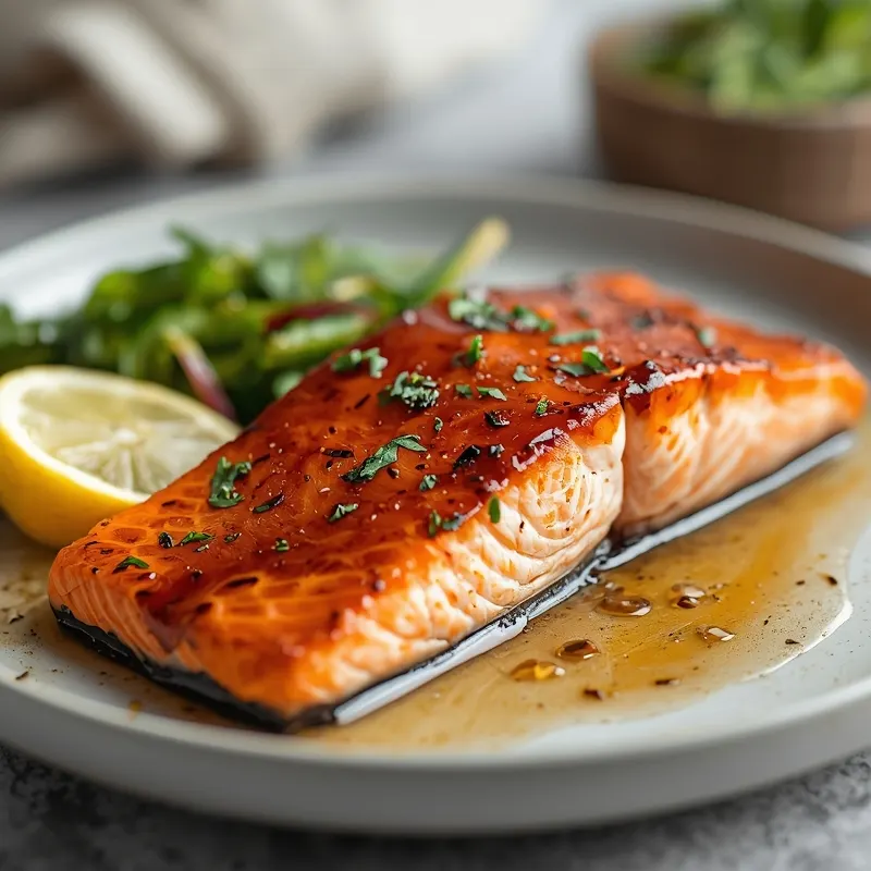 Honey Garlic Salmon with Sticky Glaze and Fresh Garlic Honey Garlic Salmon with Sticky Glaze and Fresh Garlic