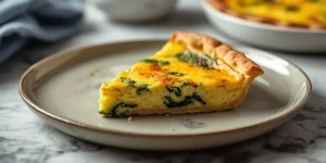 Keto Crustless Spinach Quiche with Cream Cheese