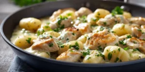 One Pan Lemon Chicken Gnocchi Dinner