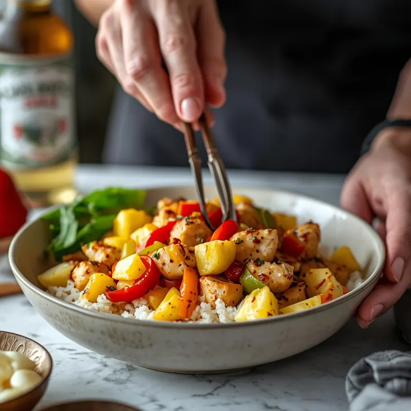 Quick Pineapple Chicken Rice Dinner