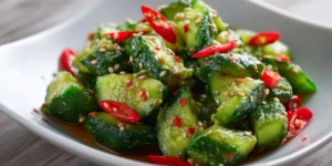 Spicy Smashed Cucumber Salad with Sesame and Chili Oil