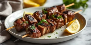 Grilled Steak Kabobs with Garlic Herb Marinade