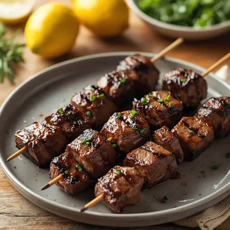 Grilled Steak Kabobs with Garlic Herb Marinade