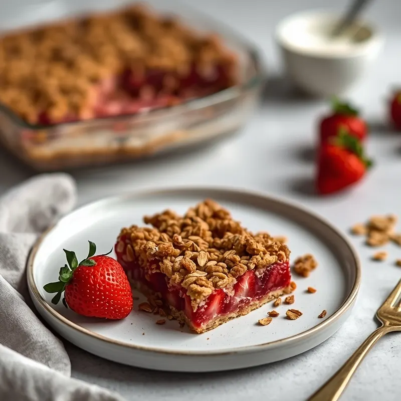 Strawberry Oatmeal Crumble Bars Dessert Strawberry Oatmeal Crumble Bars Dessert