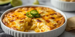 Cheesy Baked Mexican Street Corn Dip with Jalapeños
