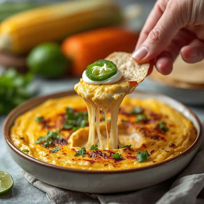 Cheesy Baked Mexican Street Corn Dip with Jalapeños Cheesy Baked Mexican Street Corn Dip with Jalapeños