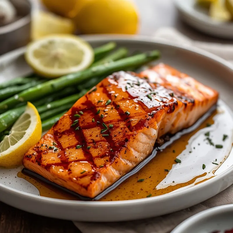 BBQ Grilled Salmon with Honey Garlic Glaze BBQ Grilled Salmon with Honey Garlic Glaze
