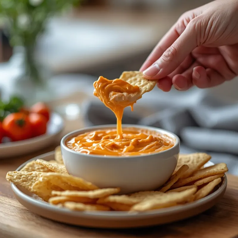 Buffalo Chicken Wing Dip with Creamy Cheese and Hot Sauce