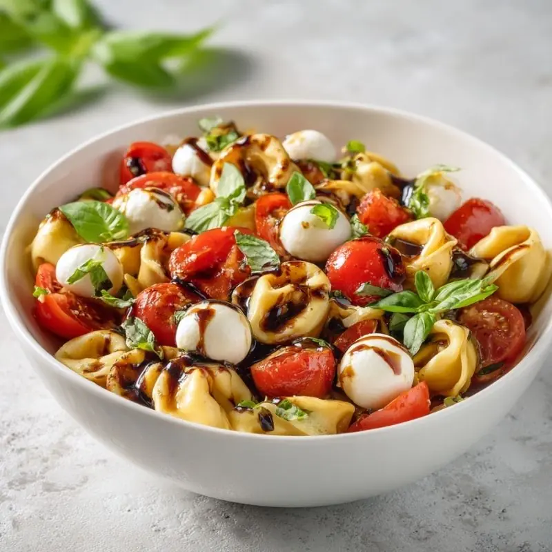 Caprese Tortellini Salad – Fresh, Easy & Flavorful Recipe caprese tortellini salad with cherry tomatoes mozzarella balls basil and balsamic glaze