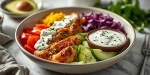 Creamy Chicken Gyro Bowl with Tzatziki