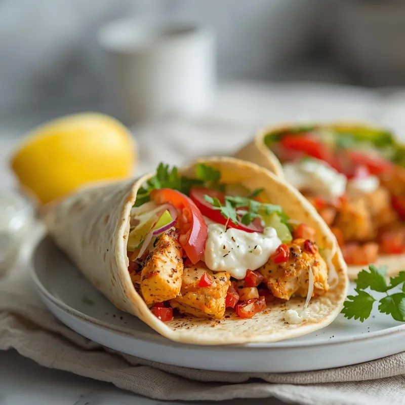 Juicy Chicken Gyro Wrap with Warm Pita Juicy Chicken Gyro Wrap with Warm Pita