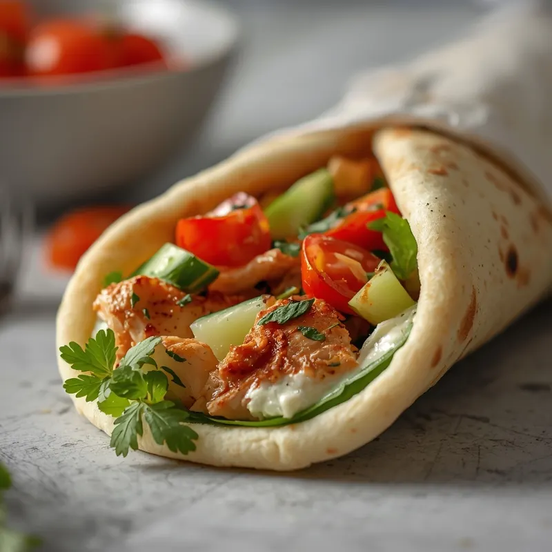 Juicy Chicken Gyro Wrap with Warm Pita Juicy Chicken Gyro Wrap with Warm Pita