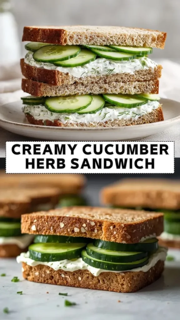 Creamy Cucumber Herb Sandwich – Fresh & Easy Lunch Idea creamy cucumber herb sandwich with fresh cucumber slices and soft bread