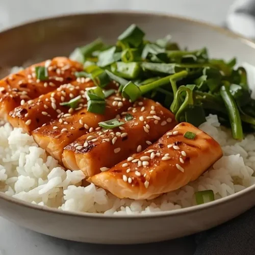 crispy asian salmon rice bowl recipe