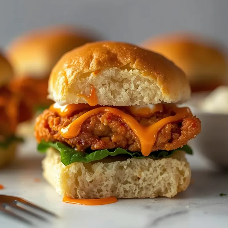 Crispy Buffalo Chicken Sliders on Hawaiian Rolls for Crowd Snacks Crispy Buffalo Chicken Sliders on Hawaiian Rolls for Crowd Snacks