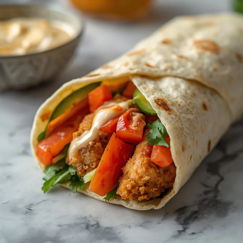 Crispy Chicken Gyro Wrap for Quick Lunch
