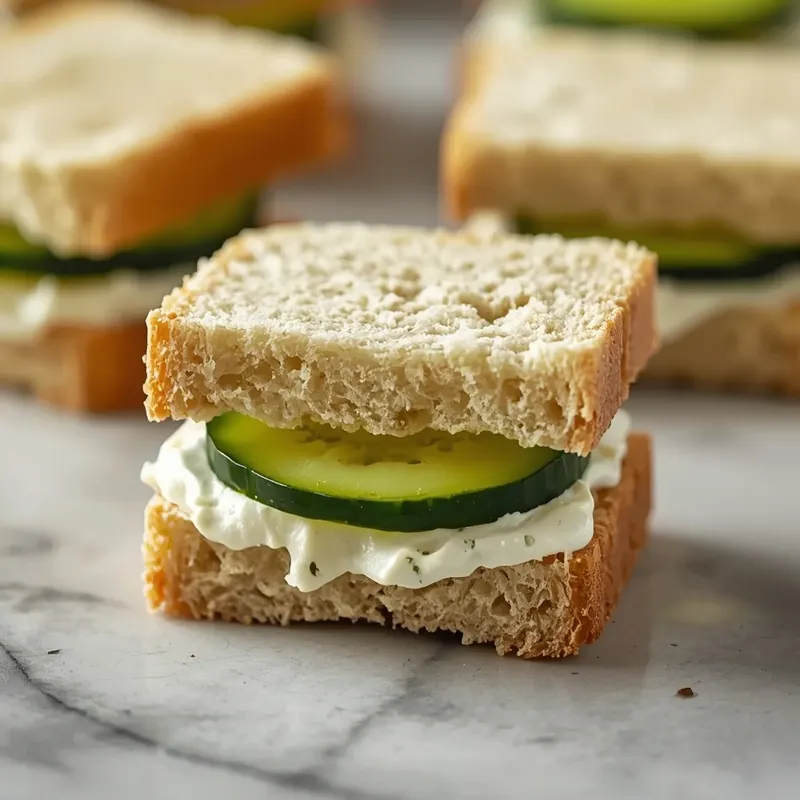 Mini Cucumber Sandwich Bites with Cream Cheese and Herbs