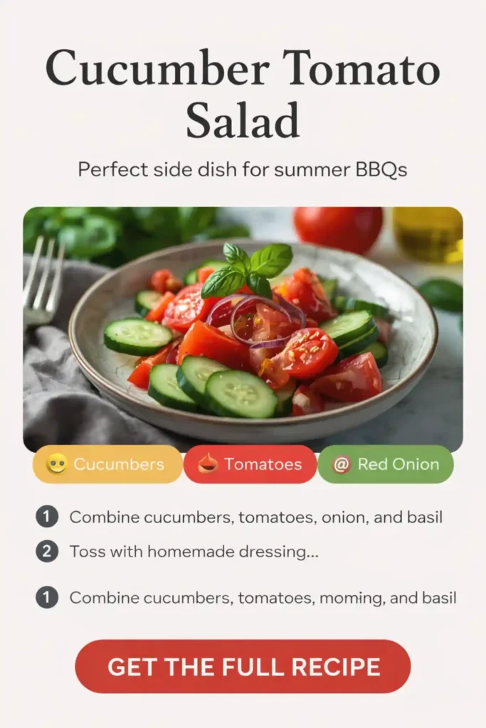 Cucumber Tomato Salad – Fresh and Easy Summer Side Dish cucumber tomato salad with fresh herbs red onion and light dressing in a bowl