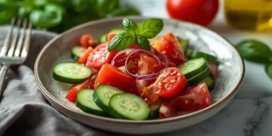 Fresh Cucumber Tomato Salad for Summer BBQ Sides