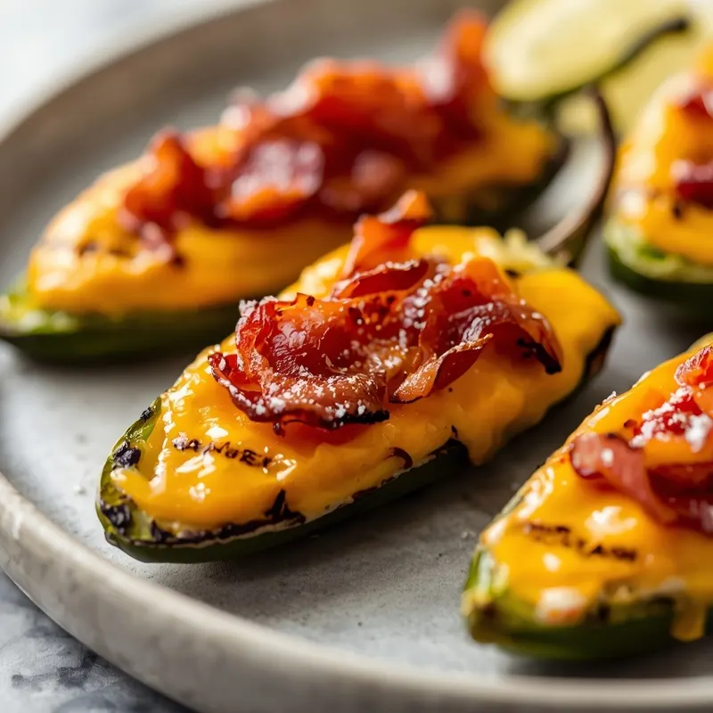 Grilled Jalapeño Poppers with Bacon for BBQ Grilled Jalapeño Poppers with Bacon for BBQ