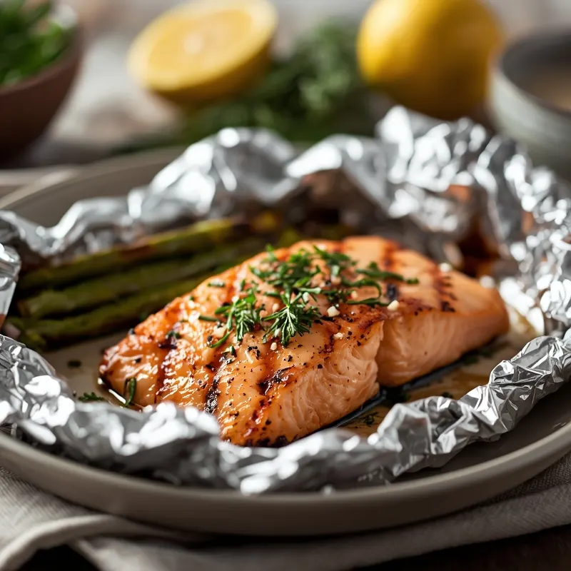 Tender Grilled Salmon in Foil for Simple Clean Cooking