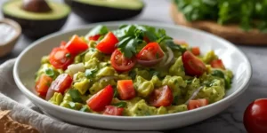 Chunky Guacamole Dip with Tomatoes and Cilantro