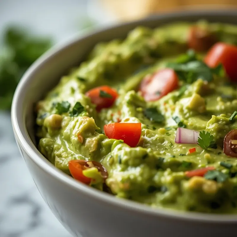 Chunky Guacamole Dip with Tomatoes and Cilantro