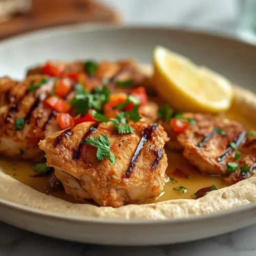 healthy chicken gyro bowl with hummus recipe