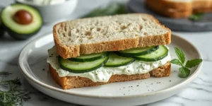 Healthy Cucumber Sandwiches with Yogurt Herb Spread