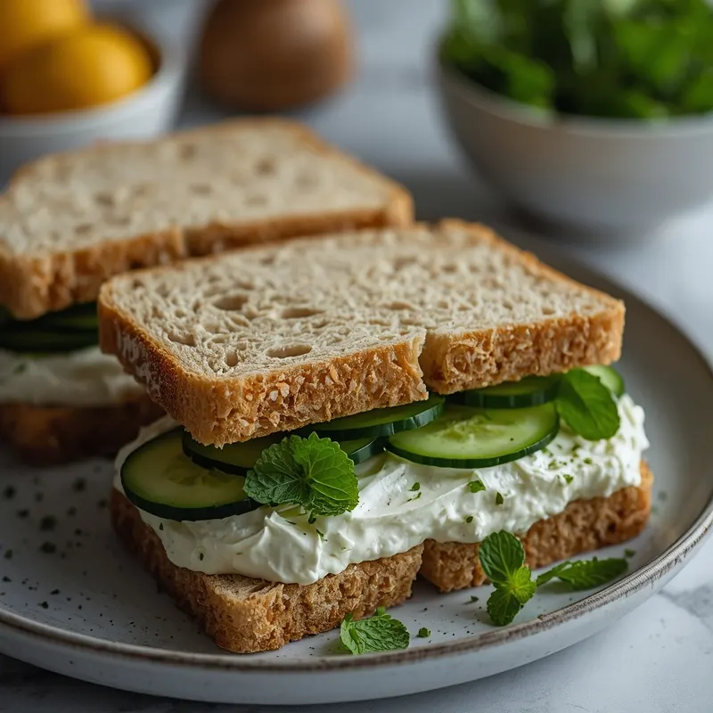 Healthy Cucumber Sandwiches with Yogurt Herb Spread Healthy Cucumber Sandwiches with Yogurt Herb Spread