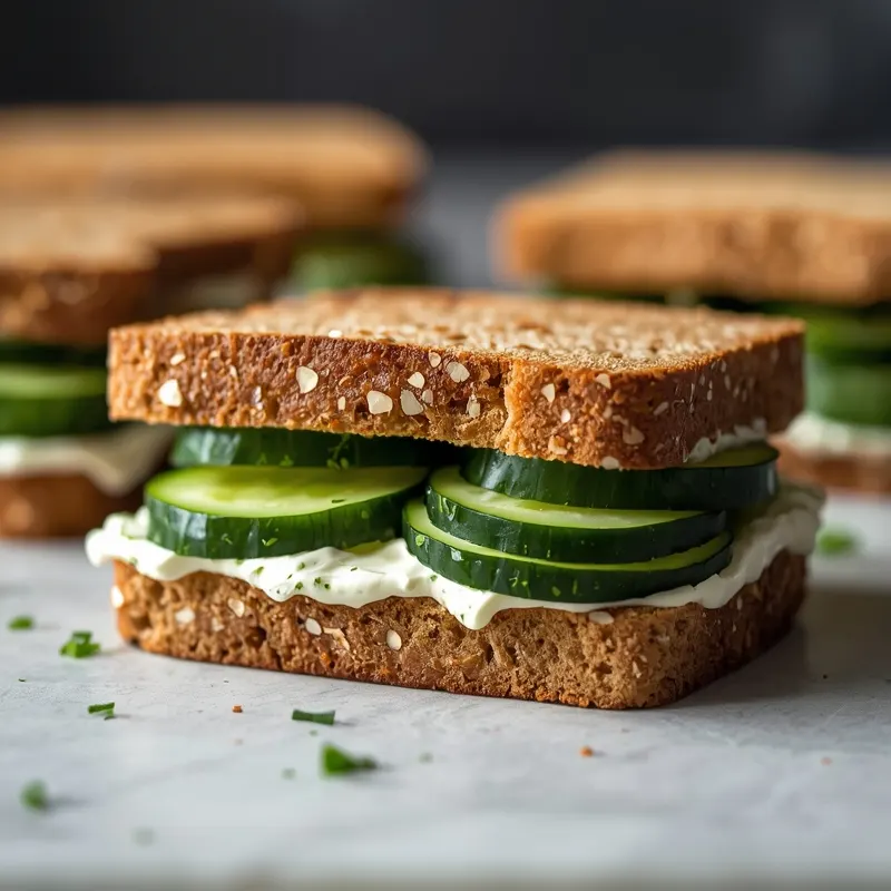 Healthy Cucumber Sandwiches with Yogurt Herb Spread Healthy Cucumber Sandwiches with Yogurt Herb Spread