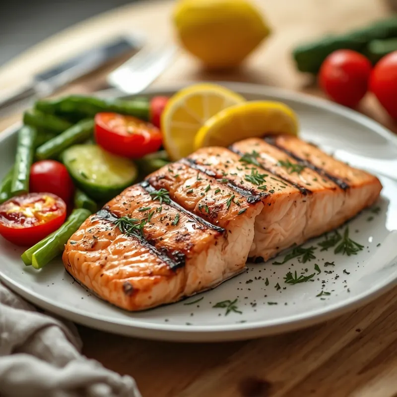 Healthy Grilled Salmon with Vegetables for Clean Eating Healthy Grilled Salmon with Vegetables for Clean Eating