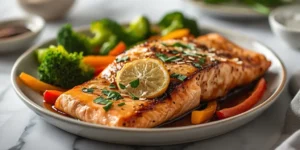Healthy Honey Garlic Salmon with Vegetables