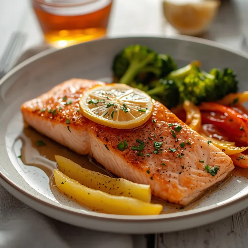 Healthy Honey Garlic Salmon with Vegetables