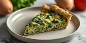 Healthy Crustless Spinach Quiche with Broccoli and Cheese