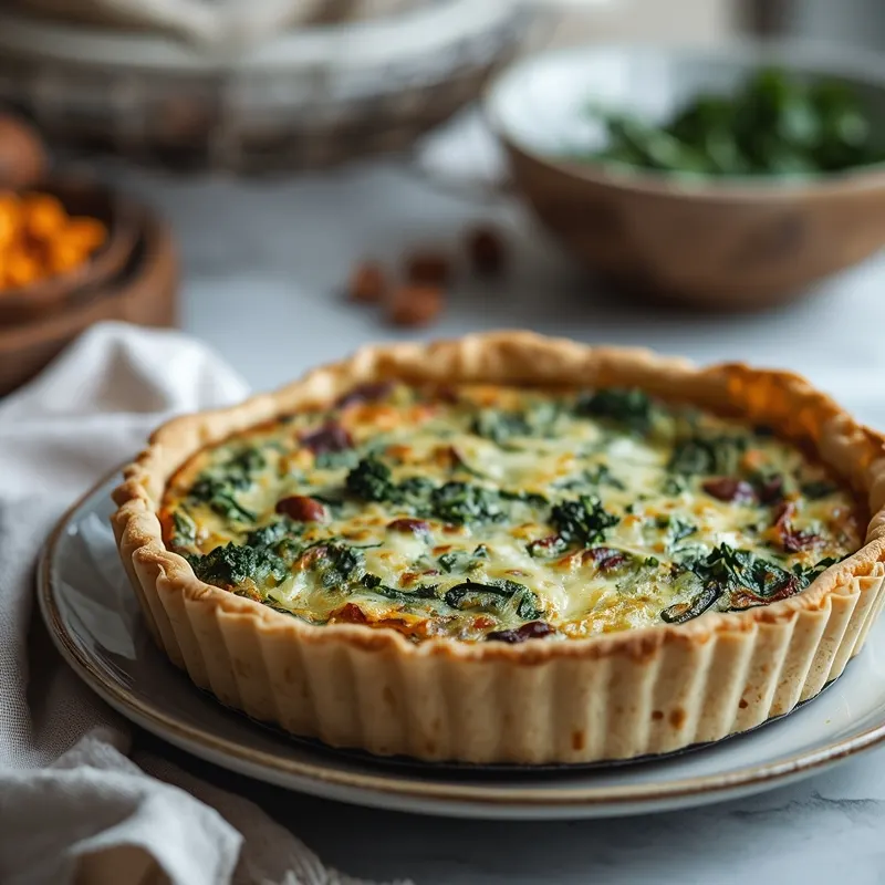 Healthy Crustless Spinach Quiche with Broccoli and Cheese