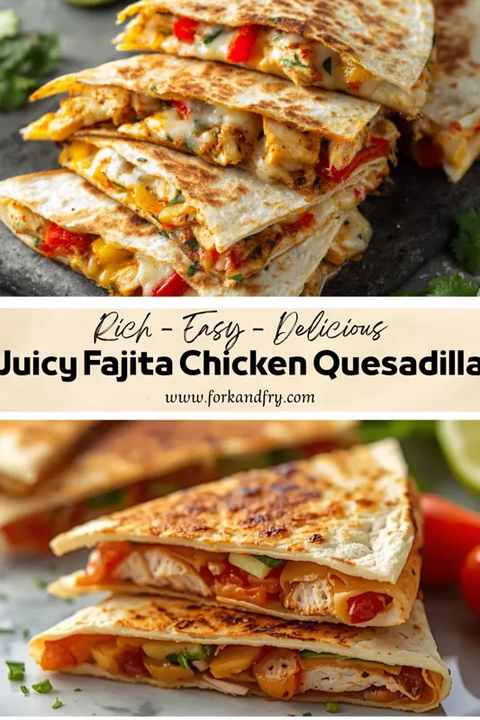 Juicy Fajita Chicken Quesadilla – Easy Cheesy Skillet Recipe juicy fajita chicken quesadilla with melted cheese bell peppers and toasted tortilla