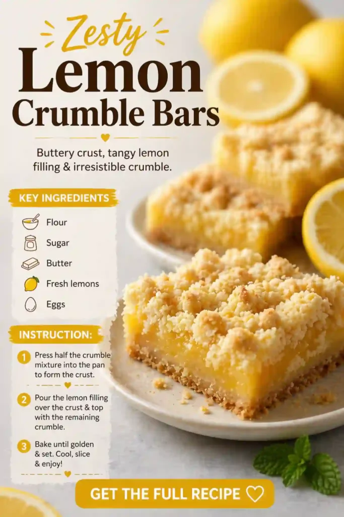 zesty lemon crumble bars with buttery crust tangy filling and crumb topping