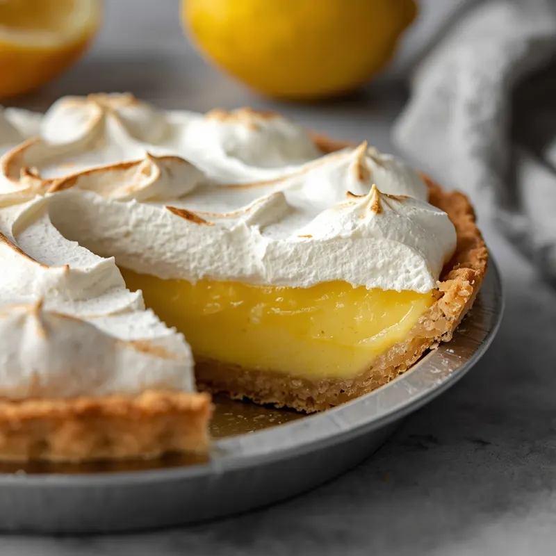 Lemon Custard Meringue Pie with Smooth Filling