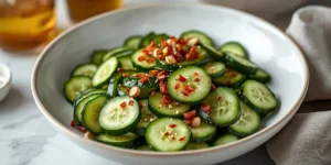 Refreshing Smashed Cucumber Salad with Vinegar Dressing