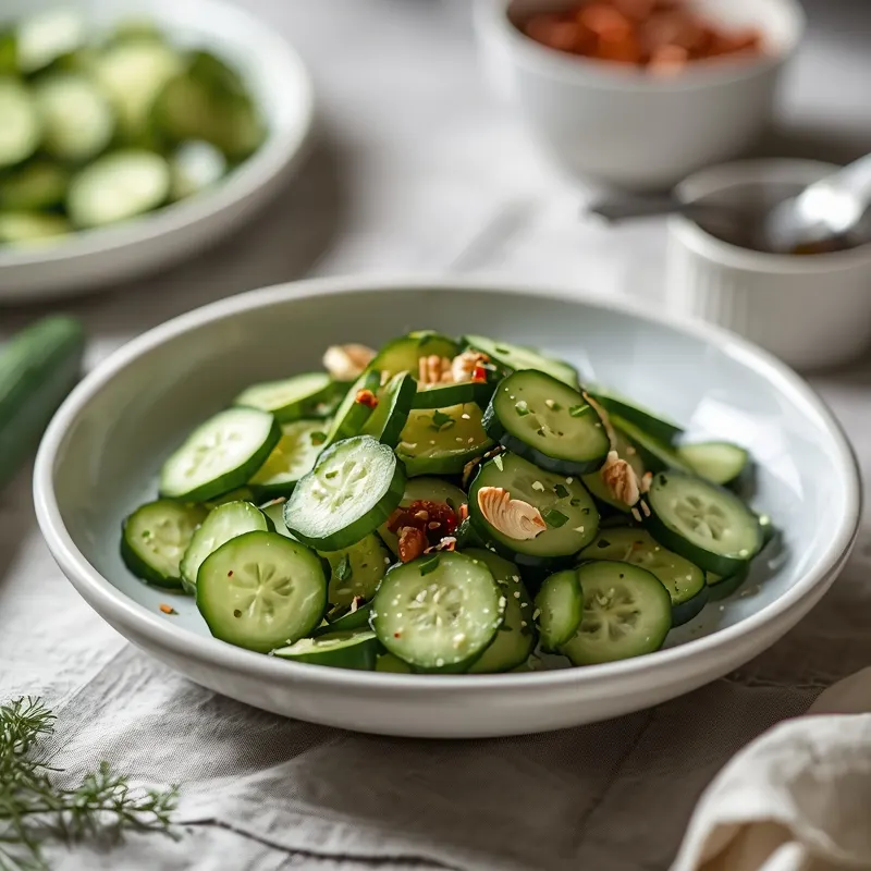Refreshing Smashed Cucumber Salad with Vinegar Dressing Refreshing Smashed Cucumber Salad with Vinegar Dressing