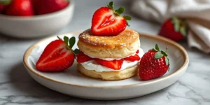 Mini Strawberry Shortcake Cups with Cream and Fresh Berries