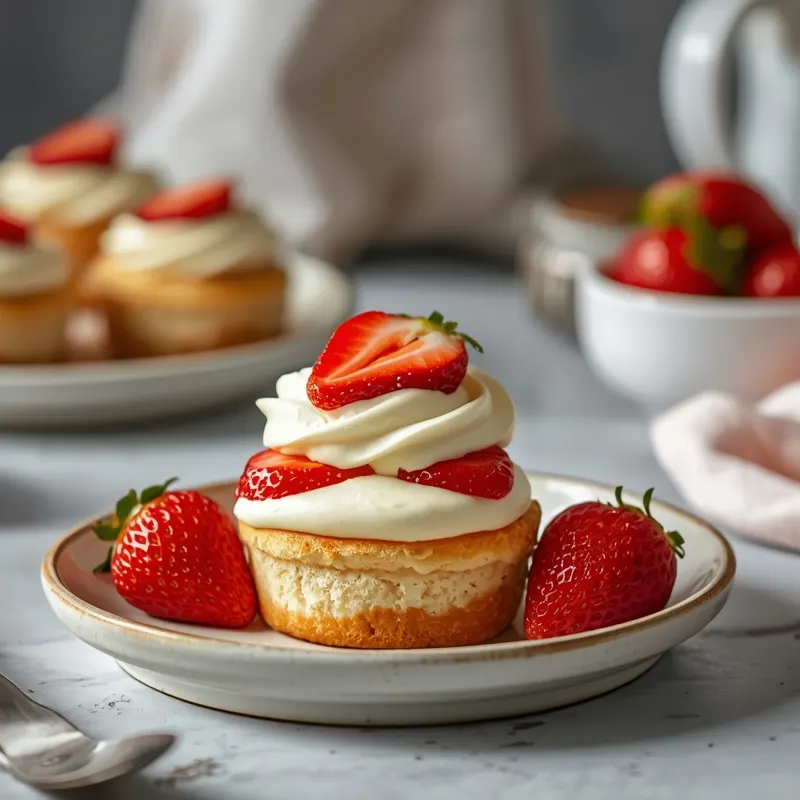 Mini Strawberry Shortcake Cups with Cream and Fresh Berries Mini Strawberry Shortcake Cups with Cream and Fresh Berries