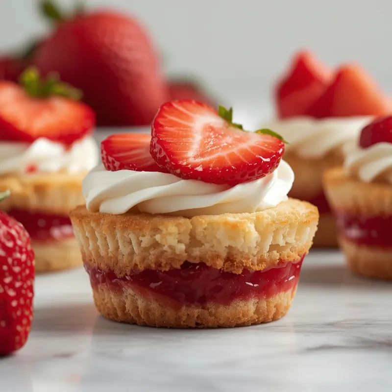 Mini Strawberry Shortcake Cups with Cream and Fresh Berries Mini Strawberry Shortcake Cups with Cream and Fresh Berries