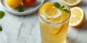 Chilled Peach Lemonade with Honey for Quick Fresh Sips