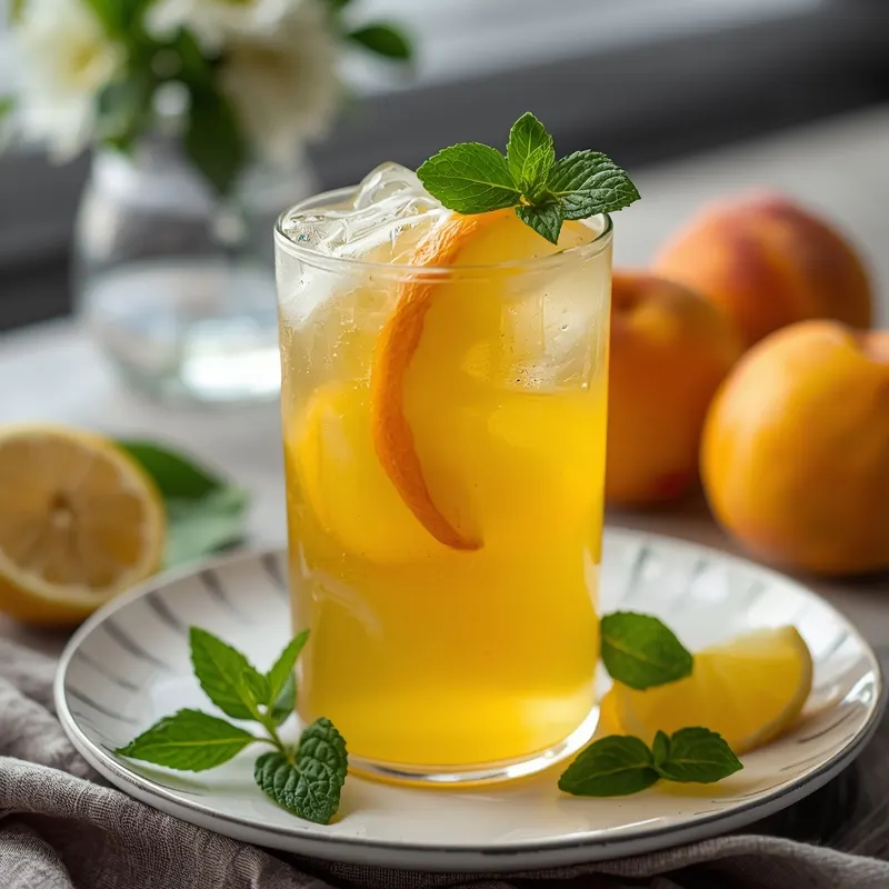 Chilled Peach Lemonade with Honey for Quick Fresh Sips