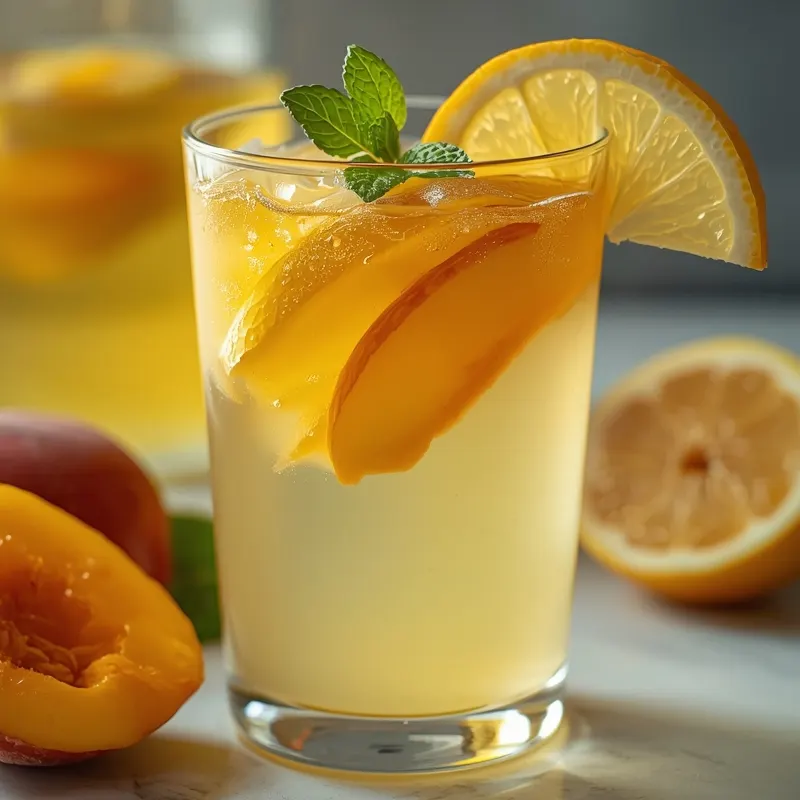 Chilled Peach Lemonade with Honey for Quick Fresh Sips