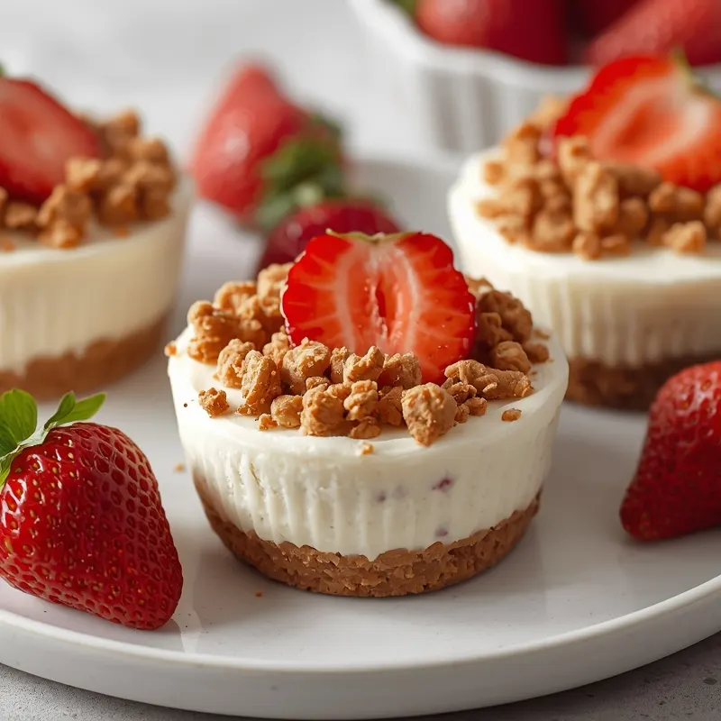 Sweet Strawberry Cheesecake Cups with Crunchy Layers for Quick Treats Sweet Strawberry Cheesecake Cups with Crunchy Layers for Quick Treats