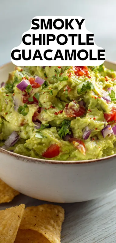 Smoky Chipotle Guacamole – Spicy & Flavorful Avocado Dip smoky chipotle guacamole with avocado red onion tomatoes cilantro and tortilla chips