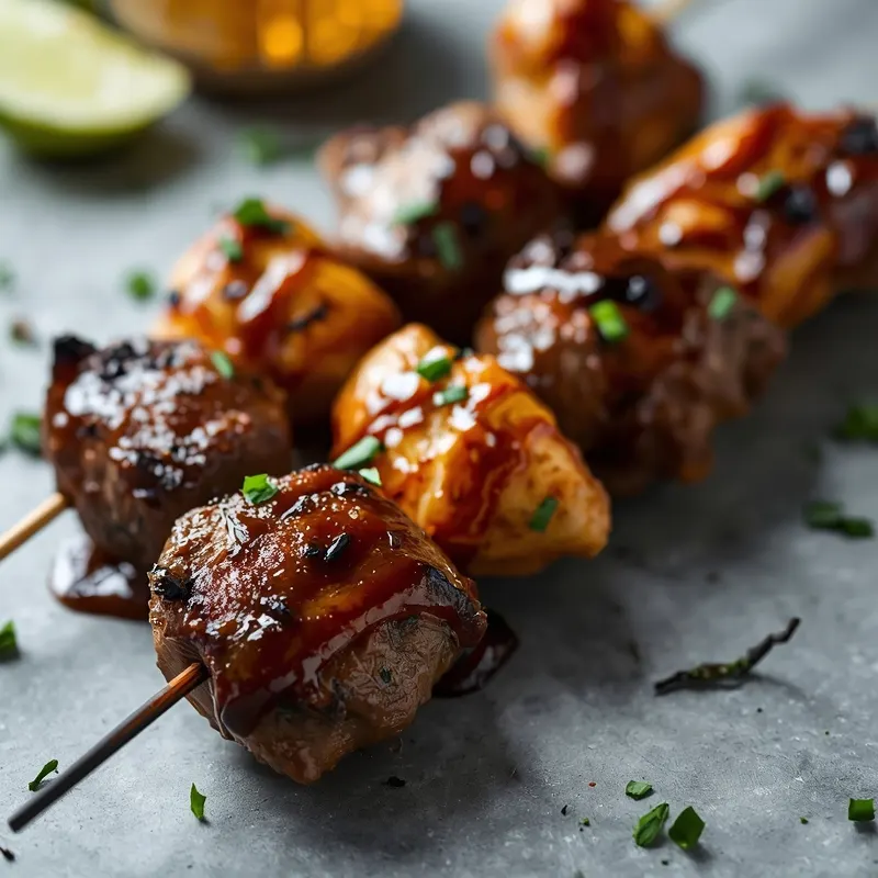 Steak and Chicken Kabobs with BBQ Marinade Steak and Chicken Kabobs with BBQ Marinade